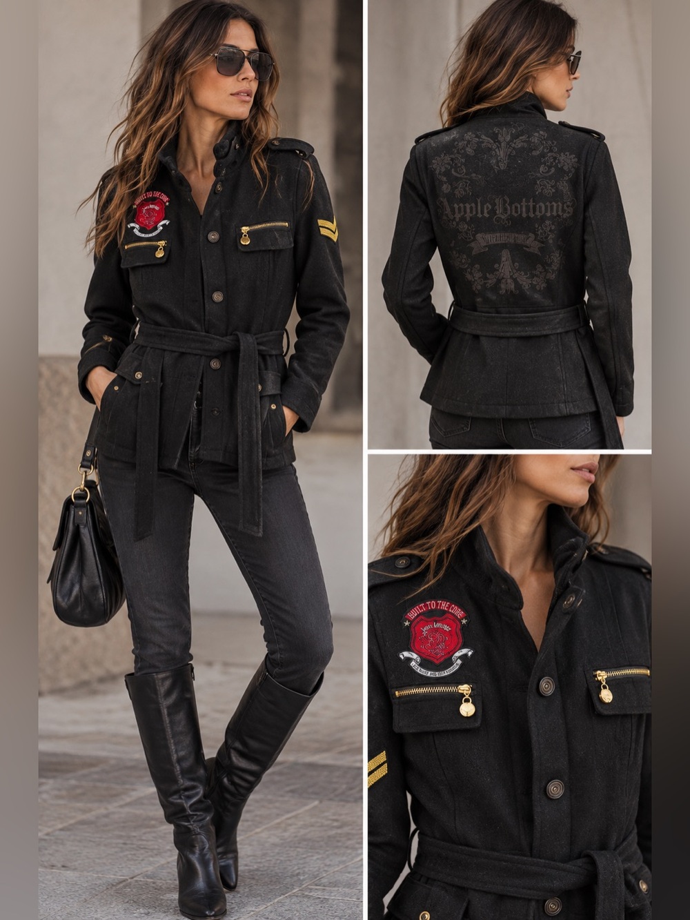 Apple Bottoms Y2K Military-Style Wool Jacket
Size Small (missing one button)